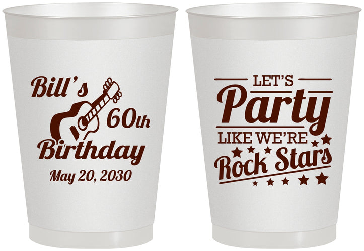 Personalized Birthday 8 oz Frosted Cups - 60th Rock Star | 20174
