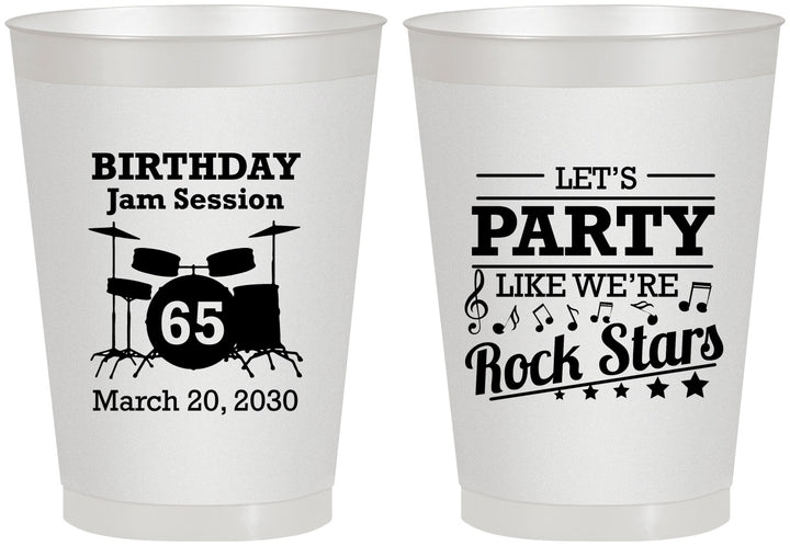Personalized Birthday 8 oz Frosted Cups - 65th Rock Star | 20175