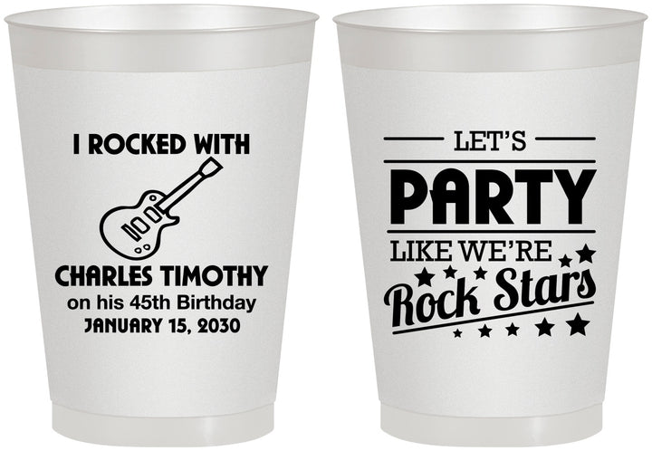 Personalized Birthday 8 oz Frosted Cups - 45th Rock Star | 20176