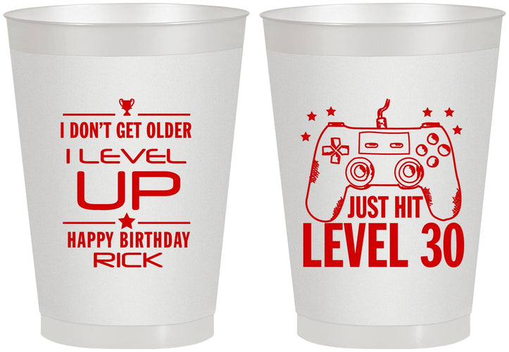 Personalized Birthday 8 oz Frosted Cups - 30th Video Games | 20179