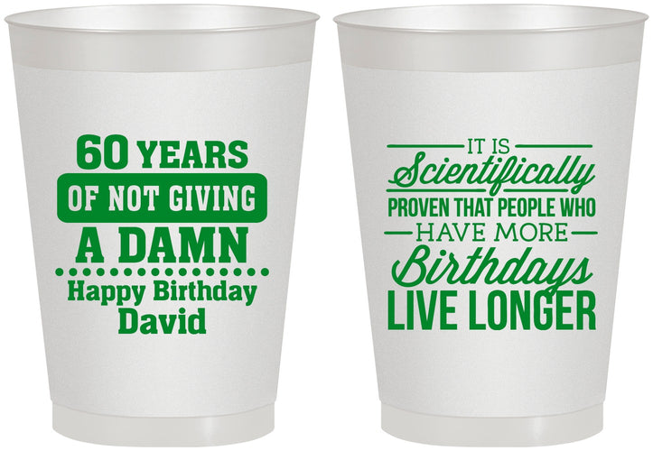 Personalized Birthday 8 oz Frosted Cups - 60th | 20180