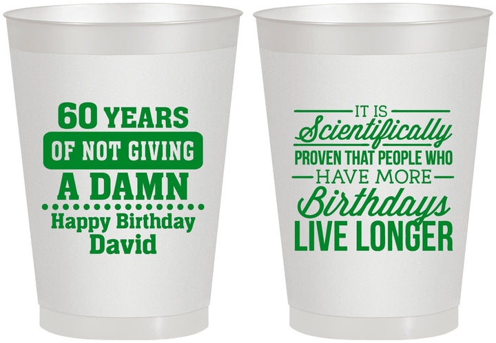 Personalized Birthday 8 oz Frosted Cups - 60th | 20180
