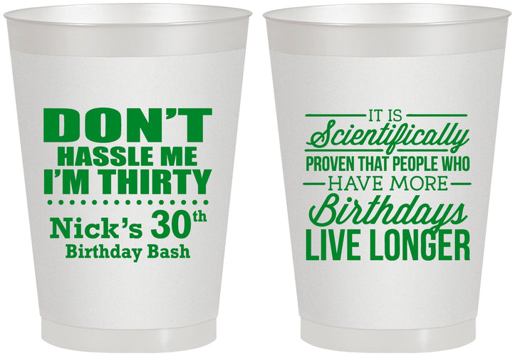 Personalized Birthday 8 oz Frosted Cups - 30th | 20182