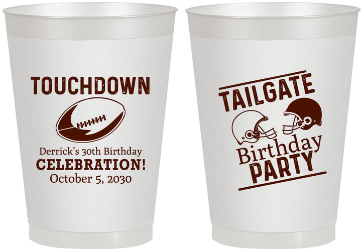 Personalized Birthday 8 oz Frosted Cups - 30th Football | 20189