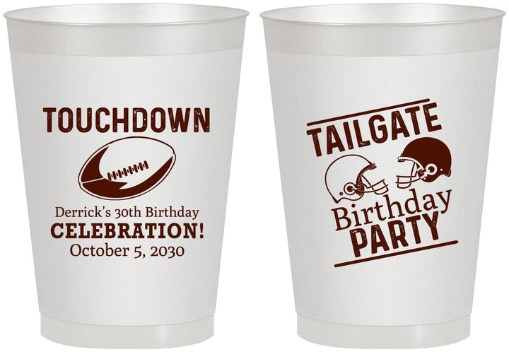 Personalized Birthday 8 oz Frosted Cups - 30th Football | 20189