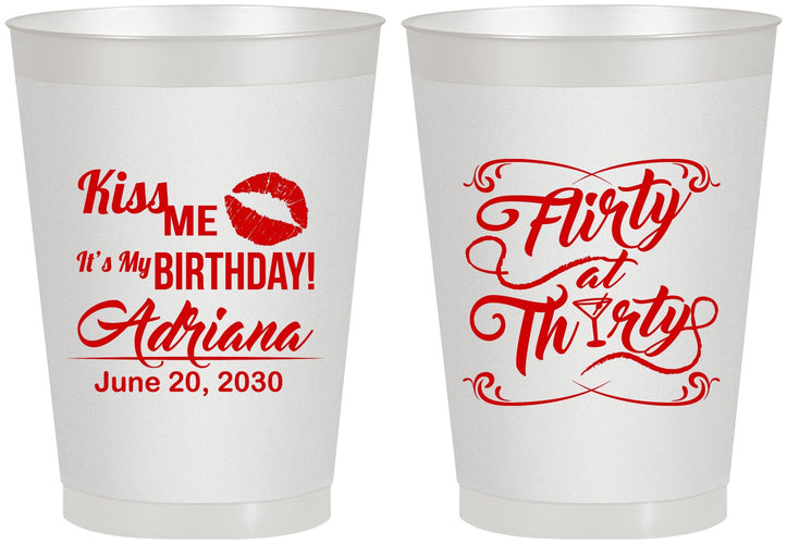 Personalized Birthday 8 oz Frosted Cups - 30th Flirty At Thirty | 20190