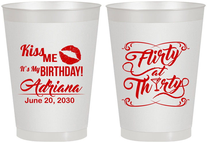 Personalized Birthday 8 oz Frosted Cups - 30th Flirty At Thirty | 20190
