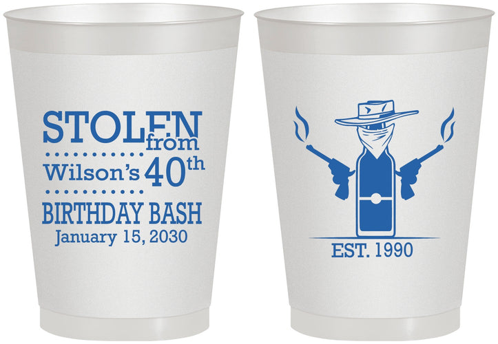 Personalized Birthday 8 oz Frosted Cups - 40th | 20193