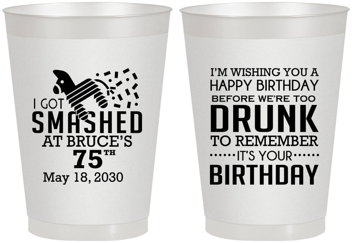 Personalized Birthday 8 oz Frosted Cups - 75th | 20195