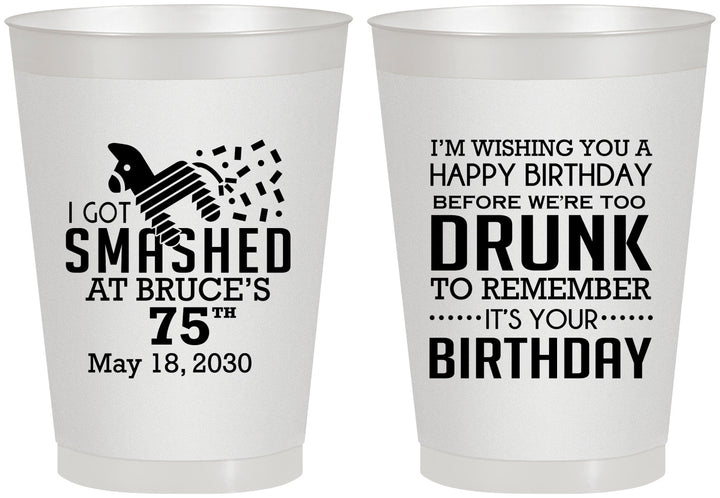 Personalized Birthday 8 oz Frosted Cups - 75th | 20195