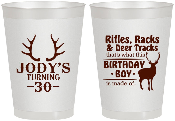 Personalized Birthday 8 oz Frosted Cups - 30th Hunting | 20196