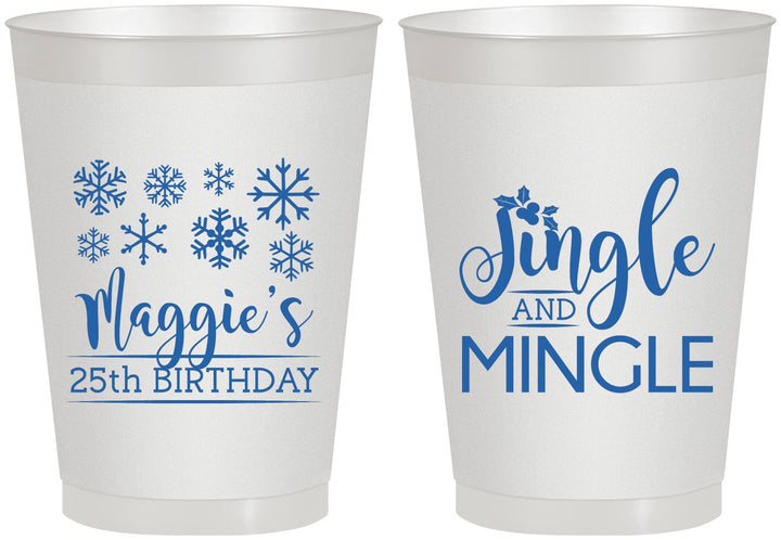 Personalized Birthday 8 oz Frosted Cups - 25th Christmas | 20197