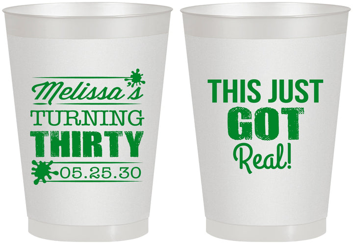 Personalized Birthday 8 oz Frosted Cups - 30th | 20213