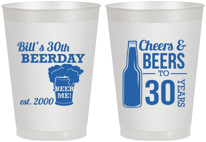 Personalized Birthday 8 oz Frosted Cups - 30th | 20215