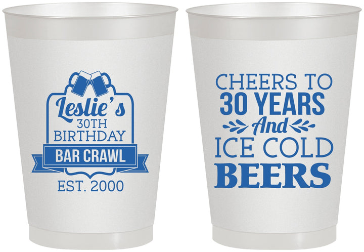 Personalized Birthday 8 oz Frosted Cups - 30th | 20218
