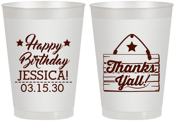 Personalized Birthday 8 oz Frosted Cups - Country Farm | 20221