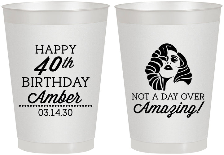 Personalized Birthday 8 oz Frosted Cups - 40th | 20222