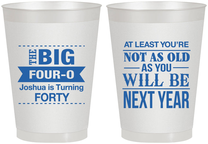Personalized Birthday 8 oz Frosted Cups - 40th | 20225
