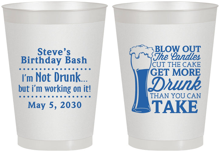 Personalized Birthday 8 oz Frosted Cups - Beer Drunk | 20230