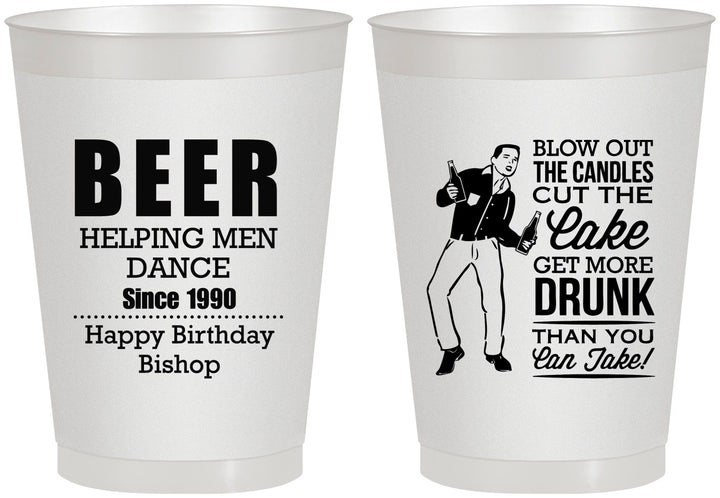 Personalized Birthday 8 oz Frosted Cups - 40th | 20231