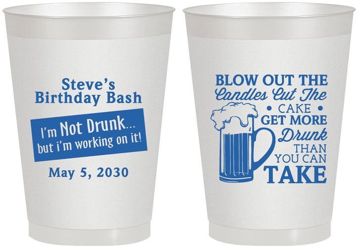 Personalized Birthday 8 oz Frosted Cups - Beer Drunk | 20232