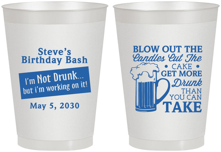 Personalized Birthday 8 oz Frosted Cups - Beer Drunk | 20232