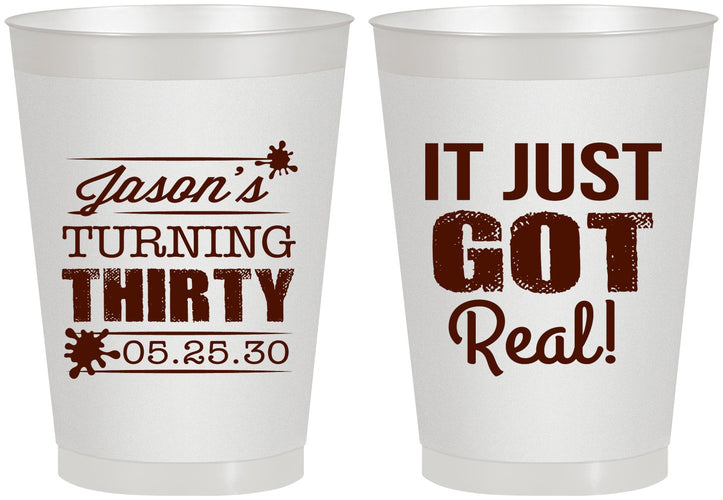 Personalized Birthday 8 oz Frosted Cups - 30th | 20235