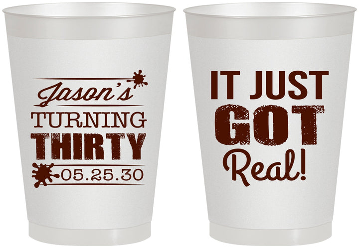 Personalized Birthday 8 oz Frosted Cups - 30th | 20235