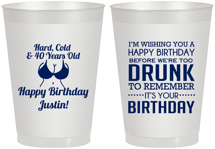 Personalized Birthday 8 oz Frosted Cups - 40th | 20237