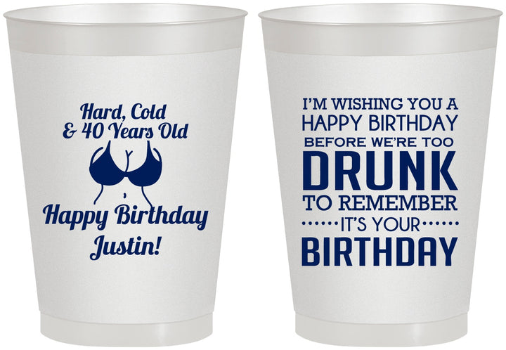 Personalized Birthday 8 oz Frosted Cups - 40th | 20237