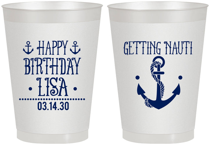 Personalized Birthday 8 oz Frosted Cups - Getting Nauti | 20239