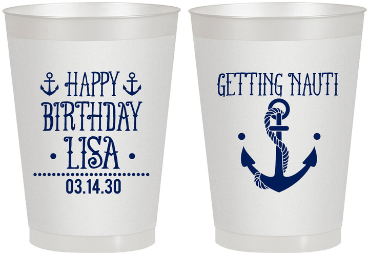 Personalized Birthday 8 oz Frosted Cups - Getting Nauti | 20239