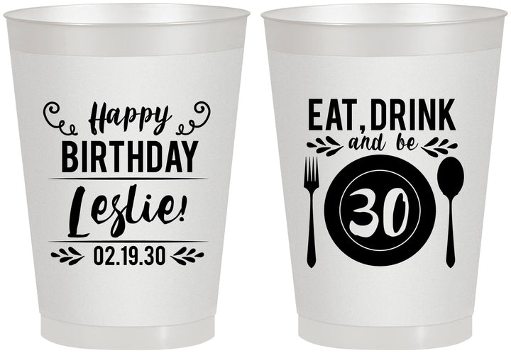 Personalized Birthday 8 oz Frosted Cups - 30th | 20240