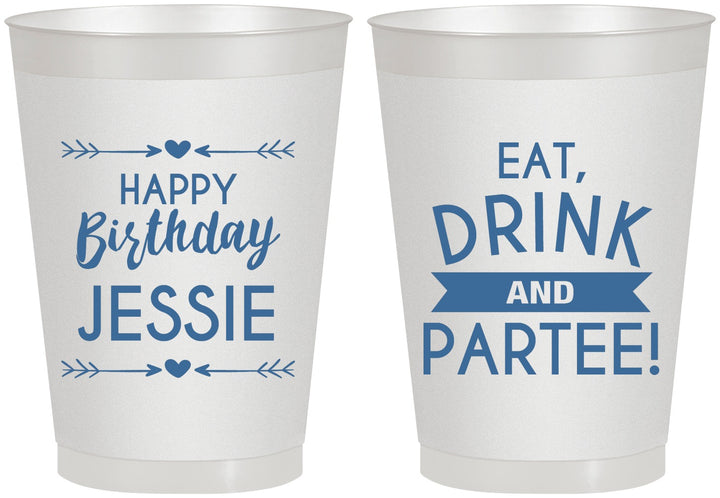Personalized Birthday 8 oz Frosted Cups - Eat Drink Partee | 20241