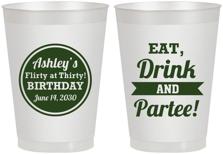 Personalized Birthday 8 oz Frosted Cups - 30th | 20242