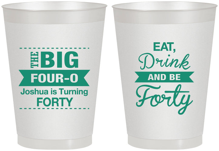 Personalized Birthday 8 oz Frosted Cups - 40th | 20243
