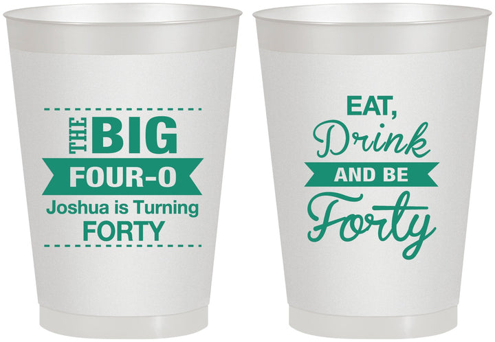 Personalized Birthday 8 oz Frosted Cups - 40th | 20243