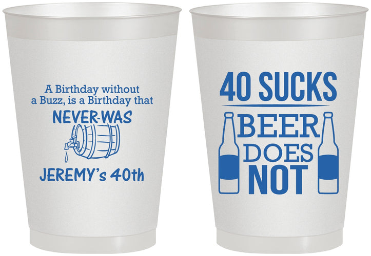 Personalized Birthday 8 oz Frosted Cups - 40th | 20247