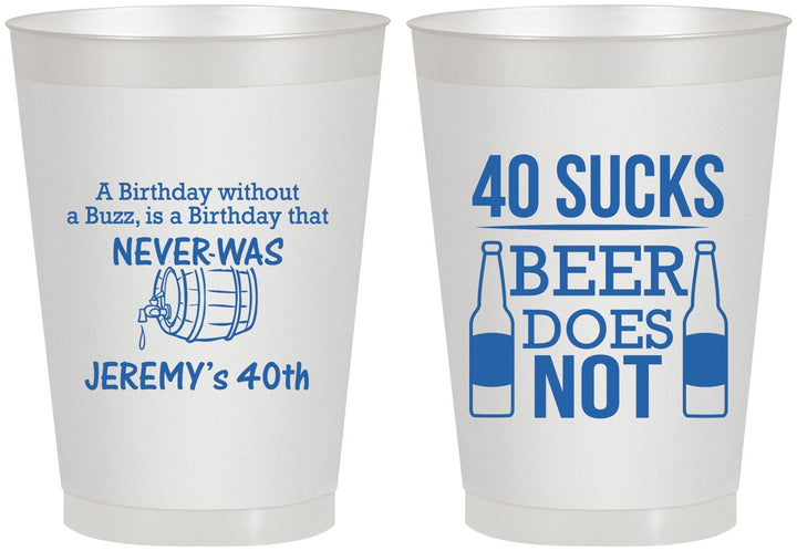 Personalized Birthday 8 oz Frosted Cups - 40th | 20247