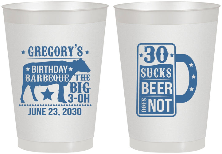 Personalized Birthday 8 oz Frosted Cups - 30th | 20248