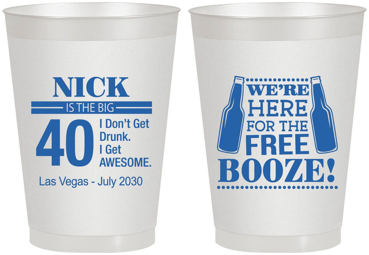 Personalized Birthday 8 oz Frosted Cups - 40th | 20249