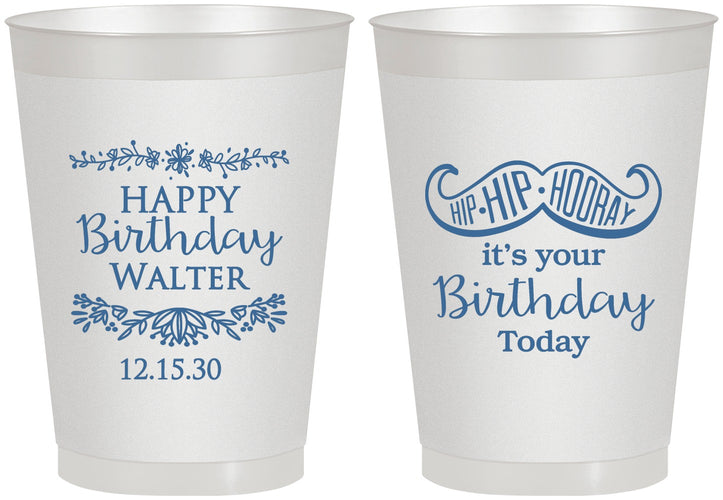 Personalized Birthday 8 oz Frosted Cups - Hip Hip Hooray | 20250
