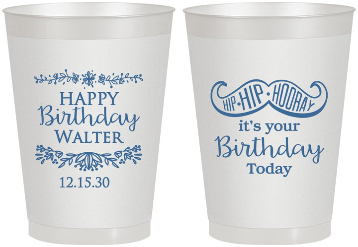 Personalized Birthday 8 oz Frosted Cups - Hip Hip Hooray | 20250