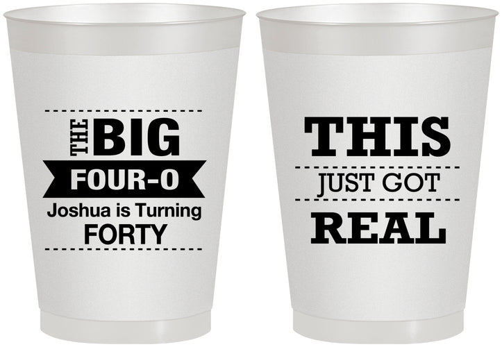 Personalized Birthday 8 oz Frosted Cups - 40th | 20254