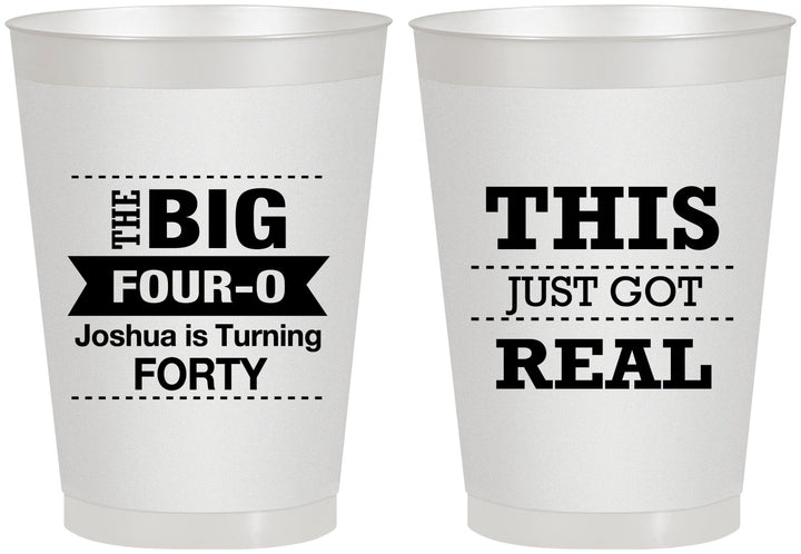 Personalized Birthday 8 oz Frosted Cups - 40th | 20254