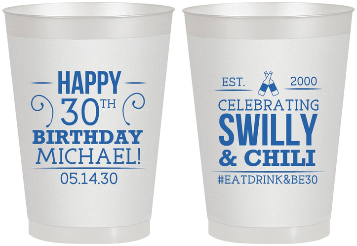 Personalized Birthday 8 oz Frosted Cups - 30th | 20257