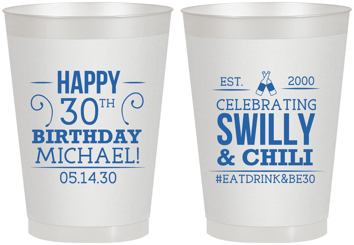 Personalized Birthday 8 oz Frosted Cups - 30th | 20257