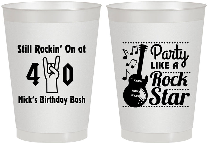 Personalized Birthday 8 oz Frosted Cups - 40th Rock Star | 20266