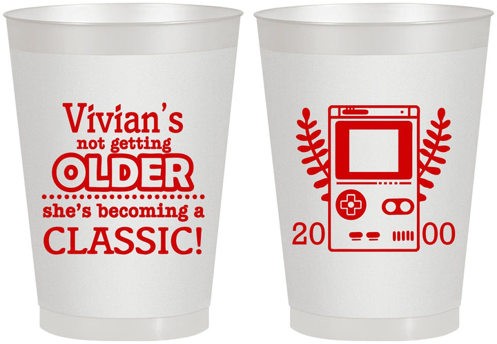 Personalized Birthday 8 oz Frosted Cups - 30th Video Games | 20267