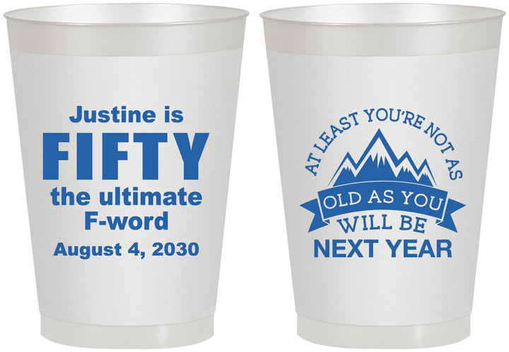 Personalized Birthday 8 oz Frosted Cups - 50th | 20268